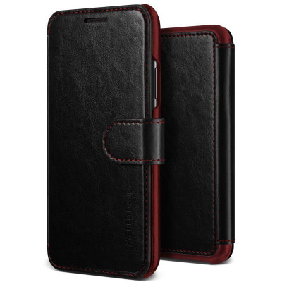 VRS Design Θήκη - Πορτοφόλι iPhone X / XS - Black/Wine (VRSIP8-LDDBK)