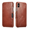 iCarer Vintage Series Side-Open Δερμάτινη Θήκη iPhone X / XS - Brown (RIX15-BN)