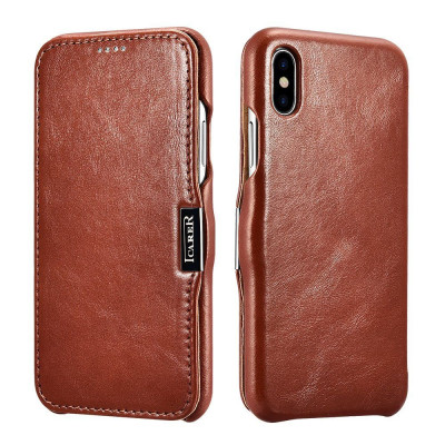 iCarer Vintage Series Side-Open Δερμάτινη Θήκη iPhone X / XS - Brown (RIX15-BN)
