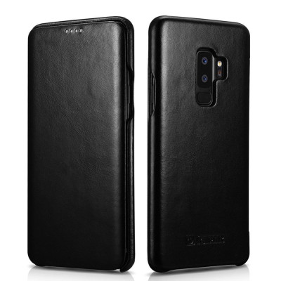 iCarer Vintage Series Side-Open Δερμάτινη Θήκη Samsung Galaxy S9 Plus - Black (12878)