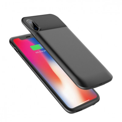 Rock Backpack Θήκη με Ενσωματωμένη Μπαταρία 6000mAh iPhone X / XS - Black (12939)