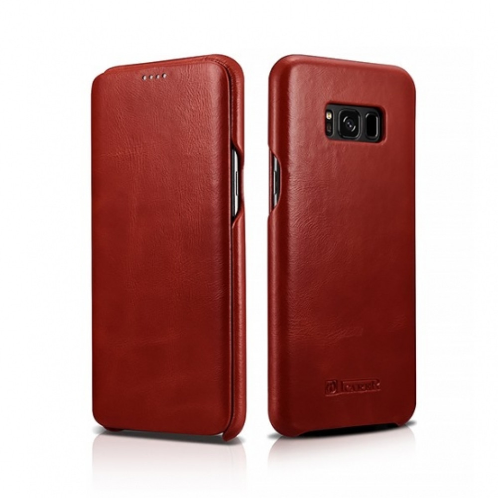 iCarer Vintage Series Side-Open Δερμάτινη Θήκη Samsung Galaxy S8 - Red (12946)