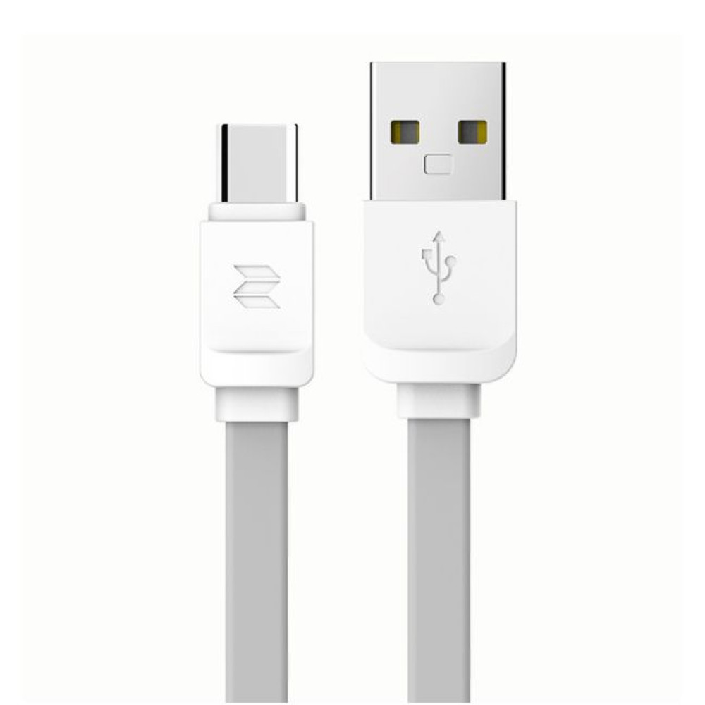 Rock Space Flat Καλώδιο Φόρτισης και Μεταφοράς Δεδομένων USB σε Type-C - 100 cm - Grey (13094)