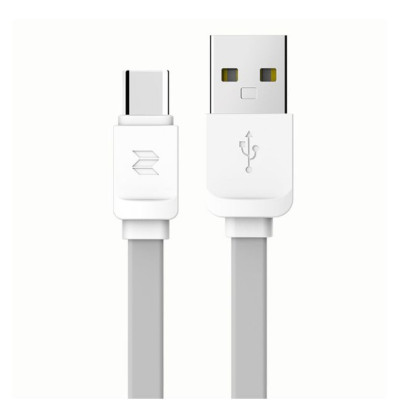 Rock Space Flat Καλώδιο Φόρτισης και Μεταφοράς Δεδομένων USB σε Type-C - 100 cm - Grey (13094)