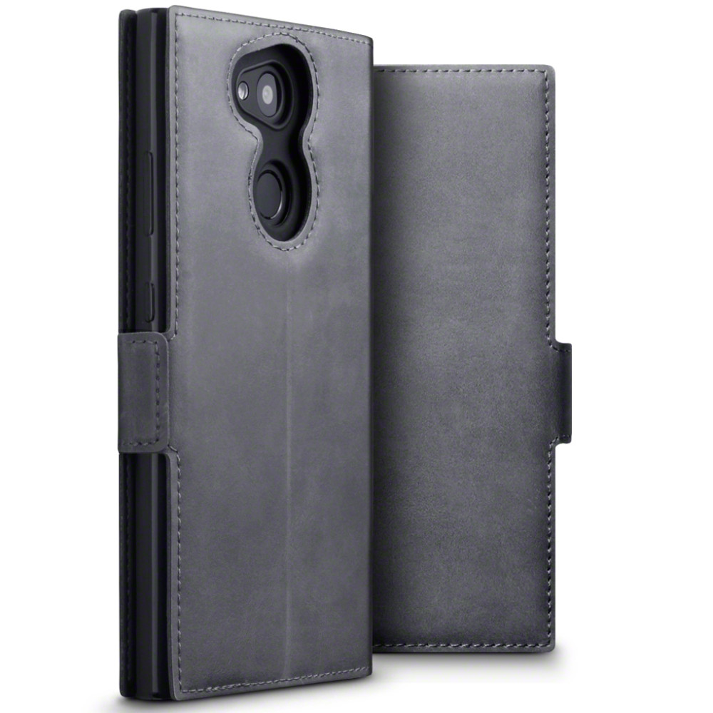 Terrapin Low Profile Δερμάτινη Θήκη - Πορτοφόλι Sony Xperia L2  - Grey (117-005-601)
