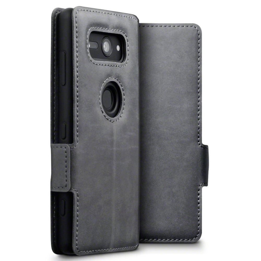 Terrapin Low Profile Δερμάτινη Θήκη - Πορτοφόλι Sony Xperia XZ2 Compact - Grey (117-005-626)