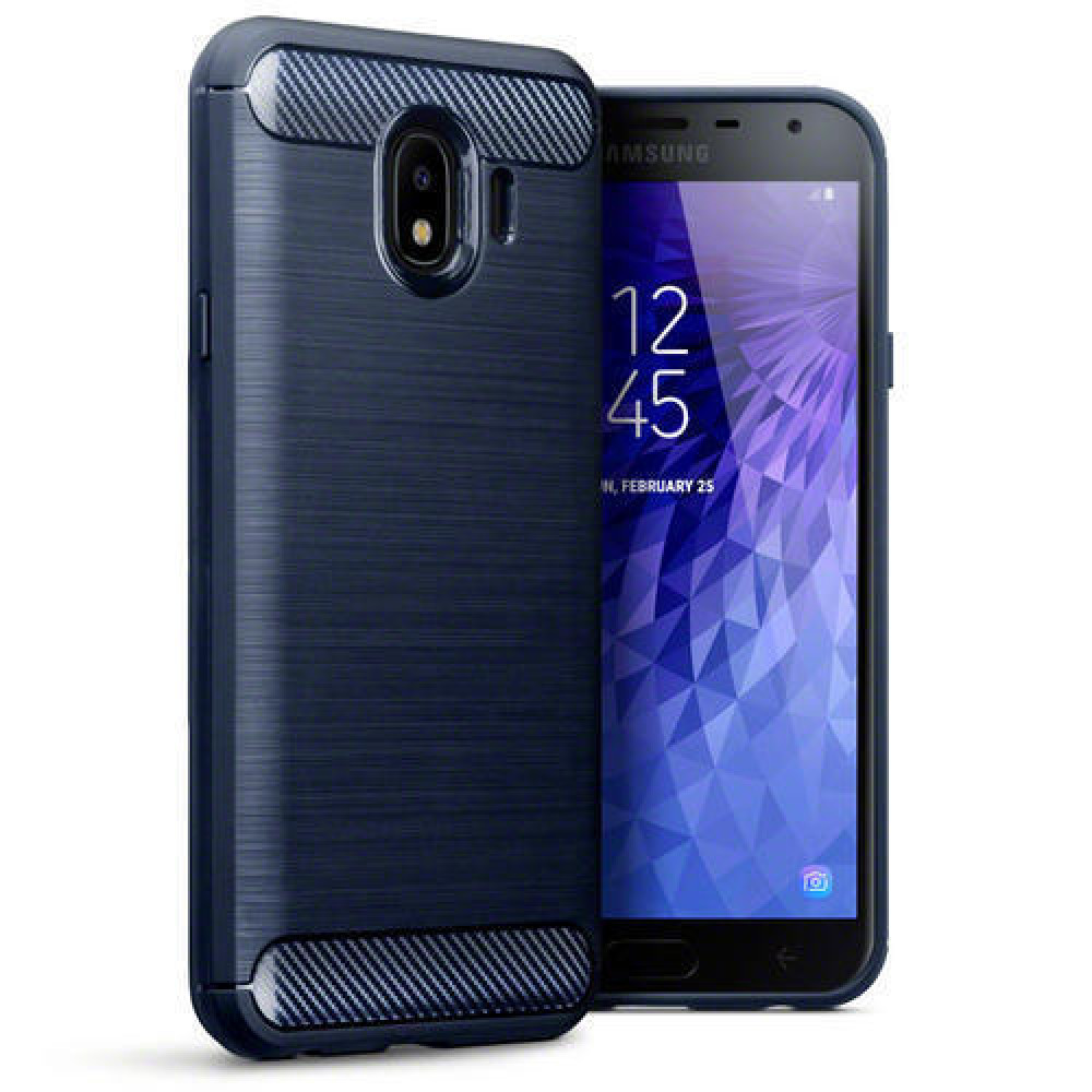 Terrapin Θήκη Σιλικόνης Carbon Fibre Design Samsung Galaxy J4 2018 - Dark Blue (118-002-711)