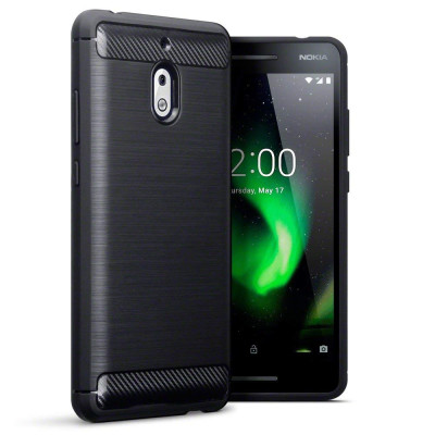 Terrapin Θήκη Σιλικόνης Carbon Fibre Design Nokia 2.1 - Black (118-001-274)