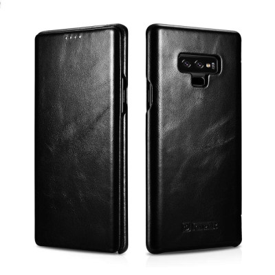 iCarer Vintage Series Side-Open Δερμάτινη Θήκη Samsung Galaxy Note 9 - Black (13926)