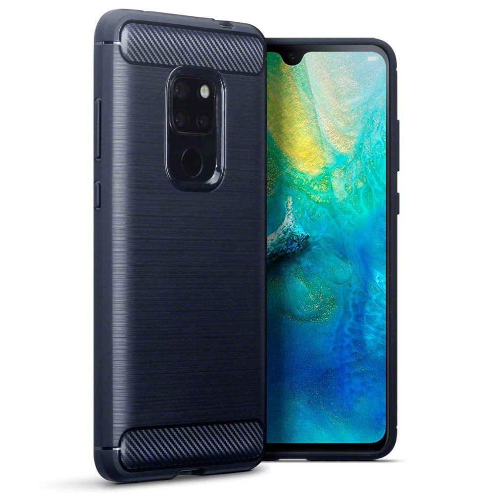 Terrapin Θήκη Σιλικόνης Carbon Fibre Huawei Mate 20 - Blue (118-083-195)