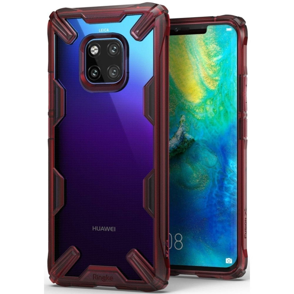 Ringke Fusion-X Θήκη Huawei Mate 20 Pro με TPU Bumper - Ruby Red (14704)