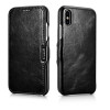 iCarer Vintage Series Side-Open Δερμάτινη Θήκη iPhone XS Max - Black (14844)