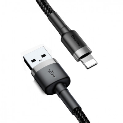 Baseus Καλώδιο Φόρτισης και Μεταφοράς Δεδομένων USB σε Lightning 50cm - Grey / Black (CALKLF-AG1)