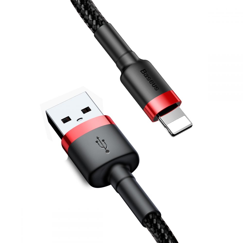 Baseus Καλώδιο Φόρτισης και Μεταφοράς Δεδομένων USB σε Lightning 100cm - Red / Black (CALKLF-B19)