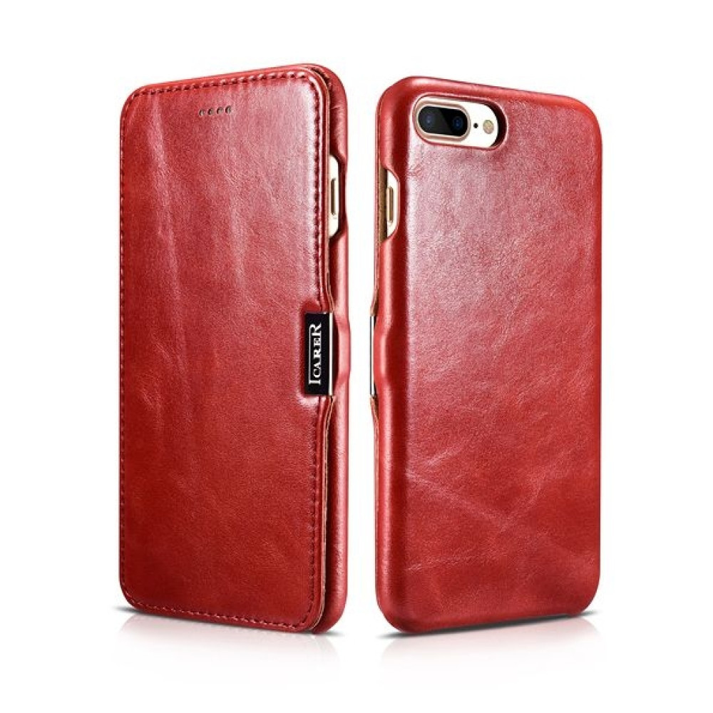 iCarer Vintage Series Side-Open Δερμάτινη Θήκη iPhone 8 Plus / iPhone 7 Plus - Red (44673)