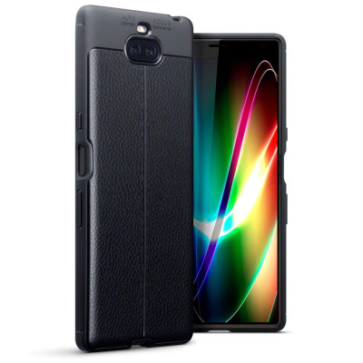 Terrapin Θήκη TPU Leather Design Sony Xperia 10 Plus - Black (118-005-498)