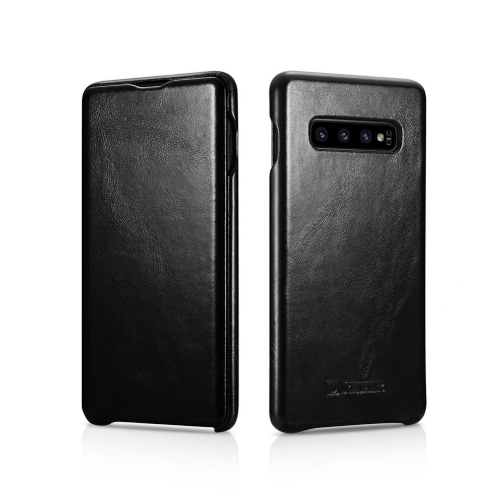 iCarer Vintage Series Side-Open Δερμάτινη Θήκη Samsung Galaxy S10 Plus - Black (RS992005-BK)