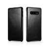 iCarer Vintage Series Side-Open Δερμάτινη Θήκη Samsung Galaxy S10 Plus - Black (RS992005-BK)