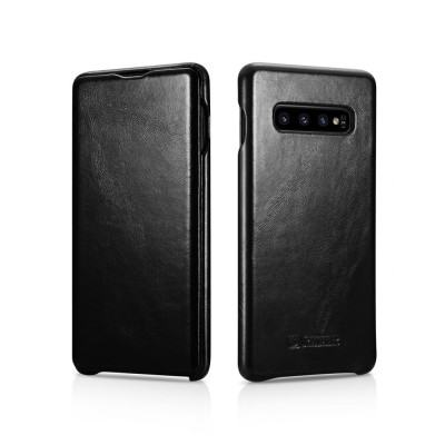 iCarer Vintage Series Side-Open Δερμάτινη Θήκη Samsung Galaxy S10 Plus - Black (RS992005-BK)