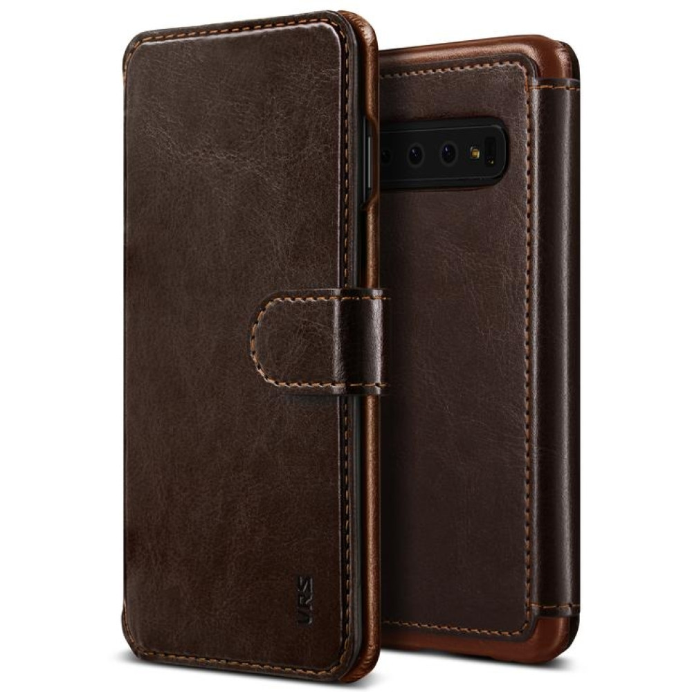 VRS Design Dandy Layered Θήκη - Πορτοφόλι Samsung Galaxy S10 - Dark Brown(VRS-GS10-LDD-CBR)