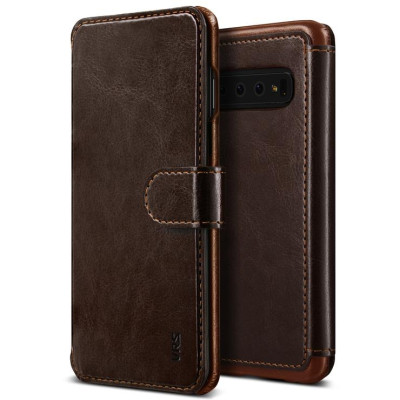 VRS Design Dandy Layered Θήκη - Πορτοφόλι Samsung Galaxy S10 - Dark Brown(VRS-GS10-LDD-CBR)