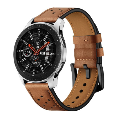 Ανταλλακτικό Δερμάτινο Λουράκι (22mm) Samsung Galaxy Watch 46mm - Brown (49094) - OEM