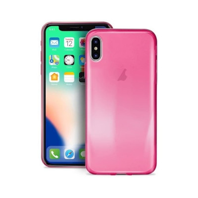 Puro Ultra Slim Θήκη Σιλικόνης Ημιδιαφανή iPhone X / XS - Transparent Pink (IPCX03NUDEPNK)