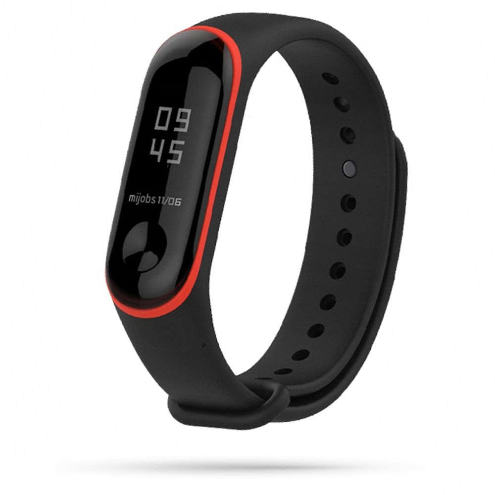 Ανταλλακτικό Λουράκι Xiaomi Mi Band 4/3 - OEM - Black/Red (50281)
