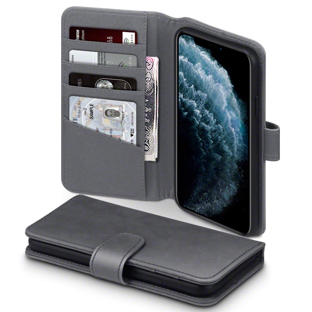 Terrapin Δερμάτινη Θήκη - Πορτοφόλι iPhone 11 Pro Max - Grey (117-131-004)