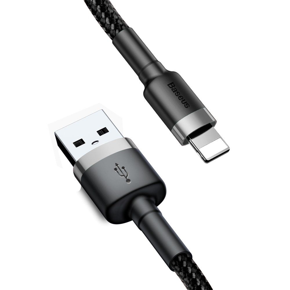 Baseus Καλώδιο Φόρτισης και Μεταφοράς Δεδομένων USB σε Lightning - 2A - 300cm - Grey/Black (CALKLF-RG1)