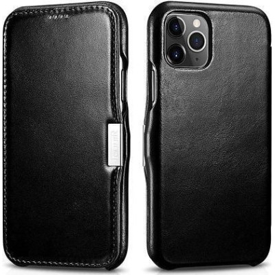 iCarer Vintage Series Side-Open Δερμάτινη Θήκη iPhone 11 Pro - Black (RIX1107-BK)