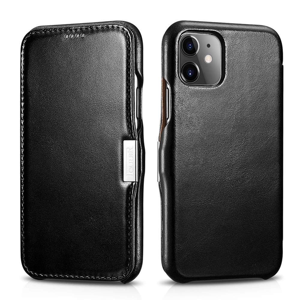 iCarer Vintage Series Side-Open Δερμάτινη Θήκη iPhone 11 - Black (RIX1108-BK)