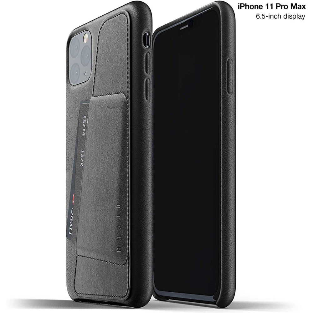 MUJJO Full Leather Wallet Case - Δερμάτινη Θήκη-Πορτοφόλι iPhone 11 Pro Max - Black (MUJJO-CL-004-BK)