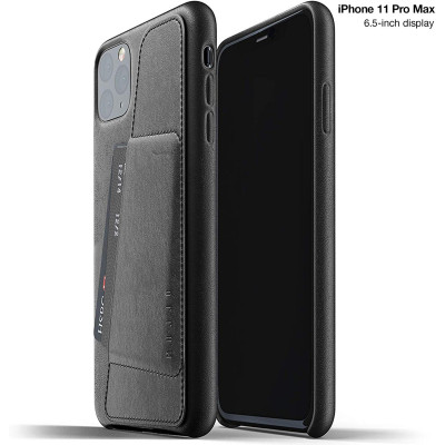 MUJJO Full Leather Wallet Case - Δερμάτινη Θήκη-Πορτοφόλι iPhone 11 Pro Max - Black (MUJJO-CL-004-BK)