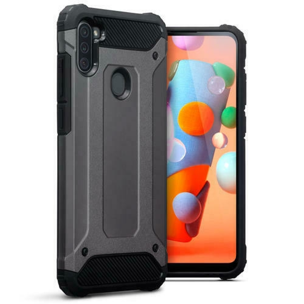 Terrapin Ανθεκτική Θήκη Double Layer Impact Samsung Galaxy A11 - Gunmetal (131-002-245)