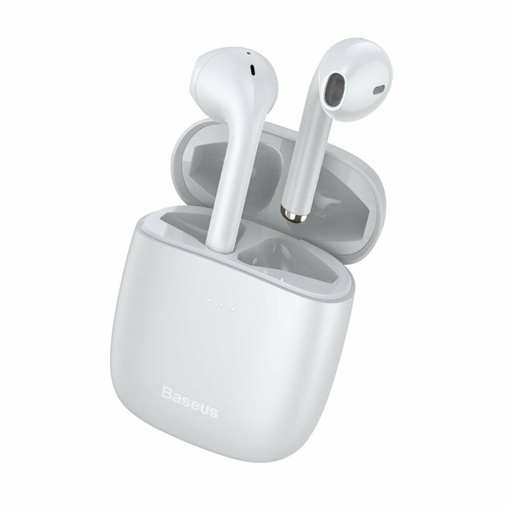 Baseus Encok W04 True Wireless Earphones Ασύρματα Ακουστικά και Θήκη Φόρτισης - White (NGW04-02)