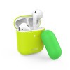 Puro ICON Θήκη Σιλικόνης για Airpods 2nd Gen / 1st Gen - Fluo Yellow + Green Cap (APCASE2FLUOYEL)
