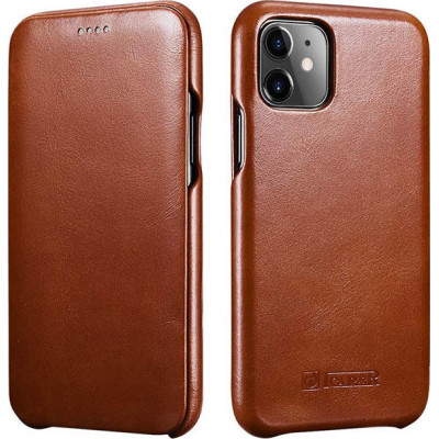 iCarer Vintage Curved Edge Folio - Δερμάτινη Θήκη iPhone 11 - Brown (RIX1102-BN)