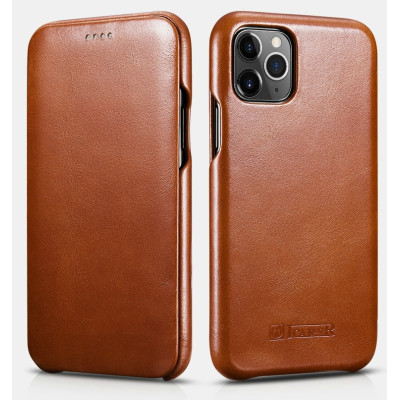 iCarer Vintage Curved Edge Folio - Δερμάτινη Θήκη iPhone 11 Pro - Brown (RIX1101-BN)