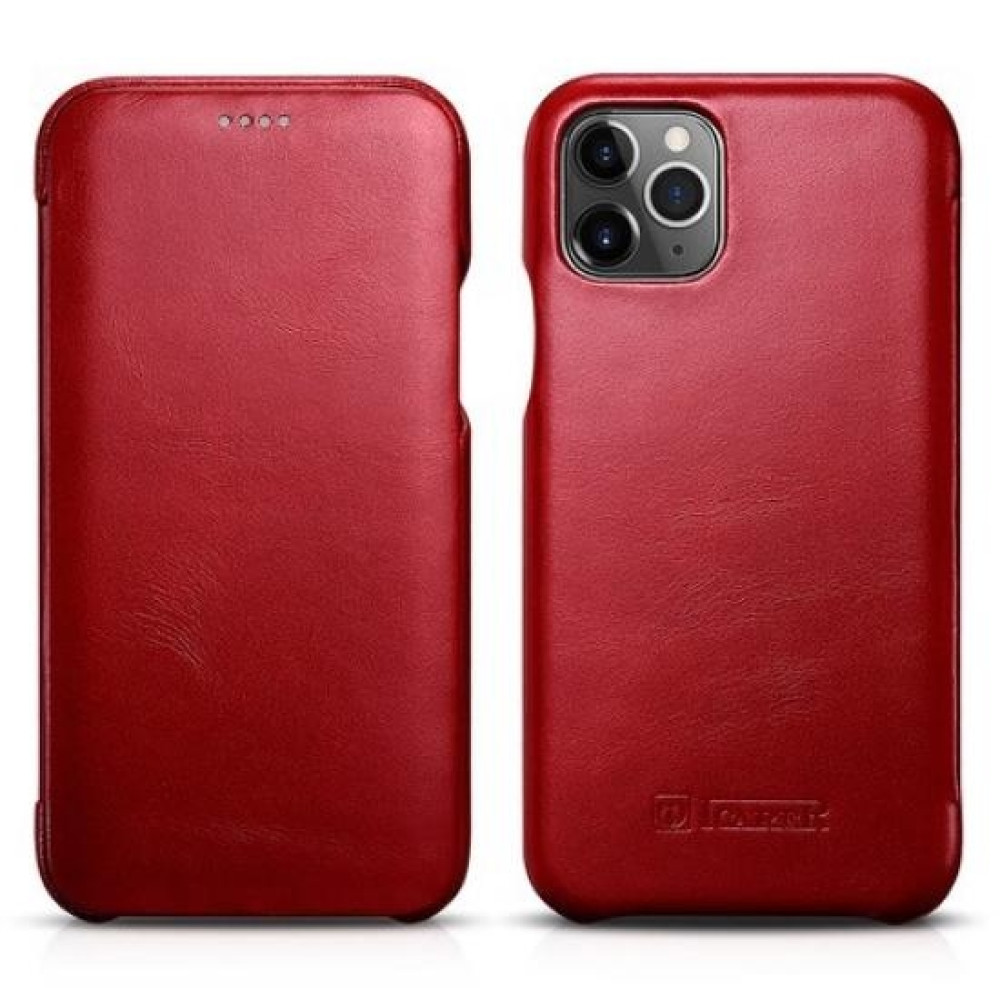 iCarer Vintage Curved Edge Folio - Δερμάτινη Θήκη iPhone 11 Pro Max - Red (RIX1103-RD)