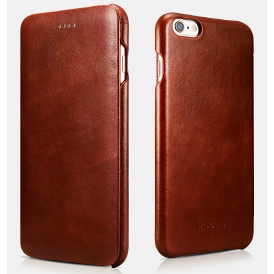 iCarer Vintage Series Curved Edge - Δερμάτινη Θήκη iPhone 6S / 6 - Brown (RIP622-BN)