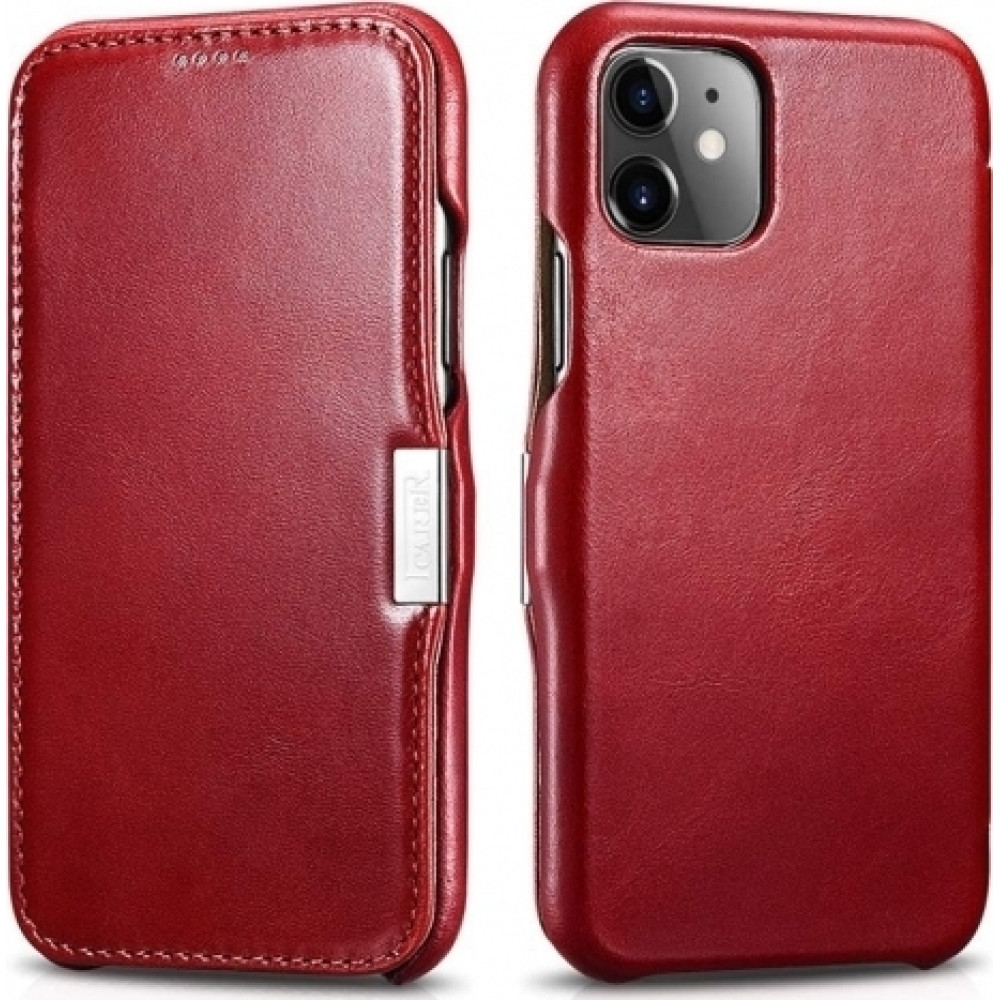 iCarer Vintage Series Side-Open Δερμάτινη Θήκη iPhone 11 - Red (RIX1108-RD)