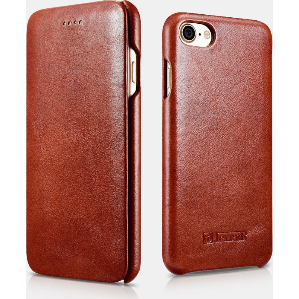 iCarer Vintage Series Curved Edge - Δερμάτινη Θήκη Apple iPhone SE 2022 / 2020 / 8 / 7 - Brown (RIP701-BN)