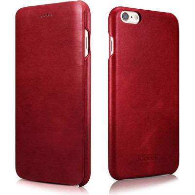 iCarer Vintage Series Curved Edge - Δερμάτινη Θήκη iPhone 6 Plus / 6S Plus - Red (RIP6015-RD)