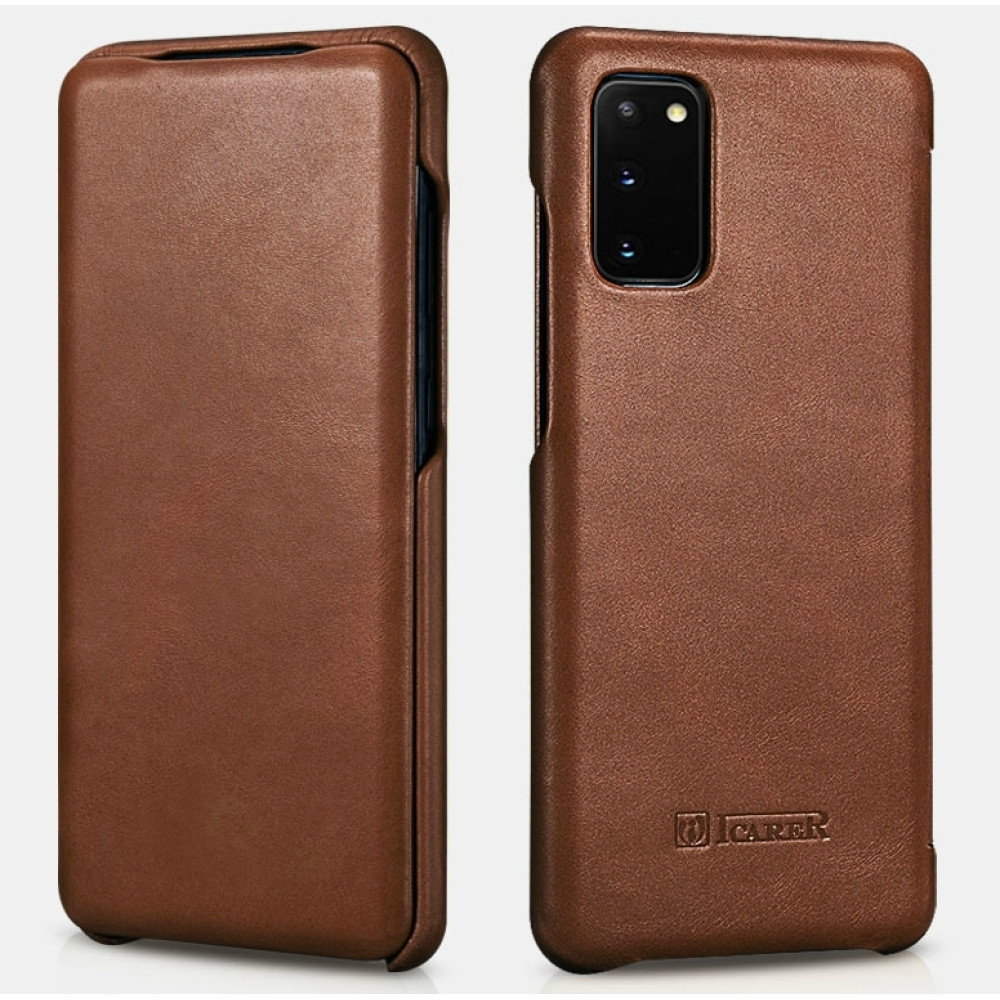 iCarer Vintage Series Curved Edge - Δερμάτινη Θήκη Samsung Galaxy S20 - Brown (RS992012-BN)