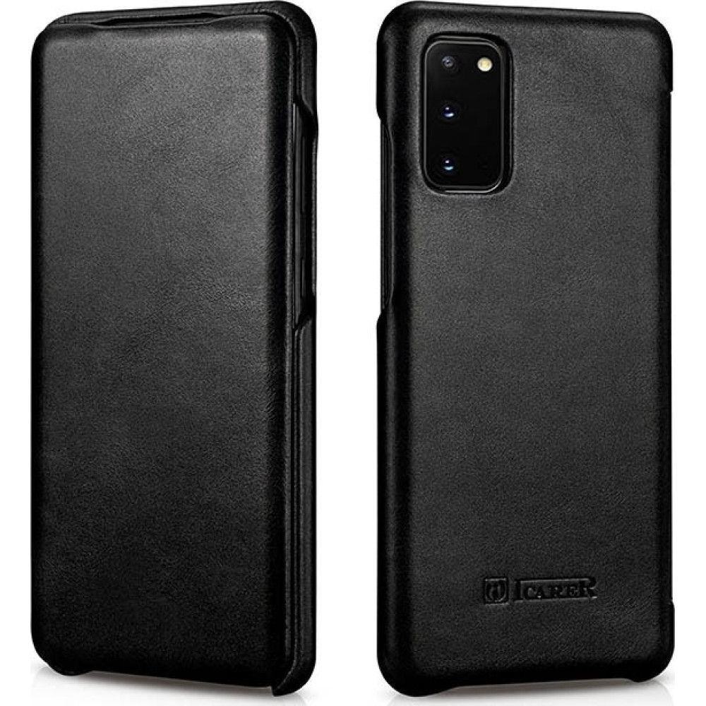 iCarer Vintage Series Curved Edge - Δερμάτινη Θήκη Samsung Galaxy S20 - Black (RS992012-BK)