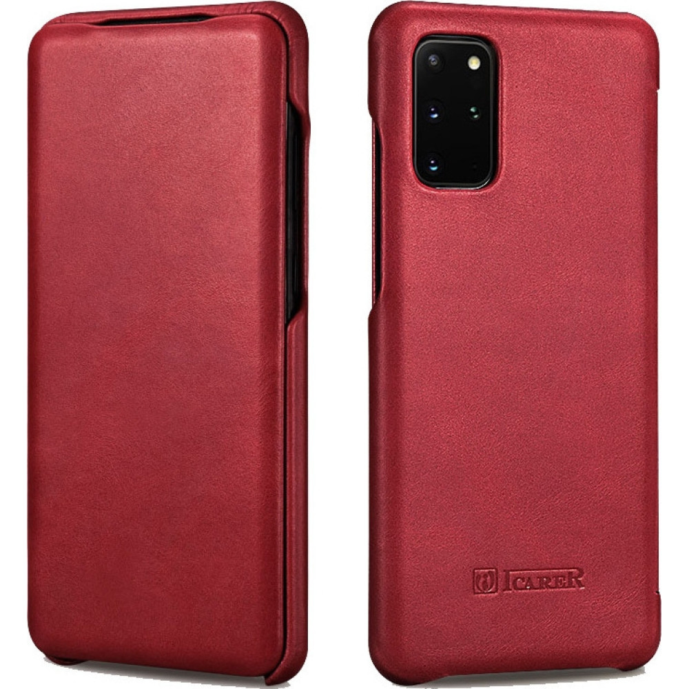 iCarer Vintage Series Curved Edge - Δερμάτινη Θήκη Samsung Galaxy S20 Plus - Red (RS992007-RD)