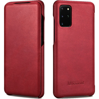 iCarer Vintage Series Curved Edge - Δερμάτινη Θήκη Samsung Galaxy S20 Plus - Red (RS992007-RD)