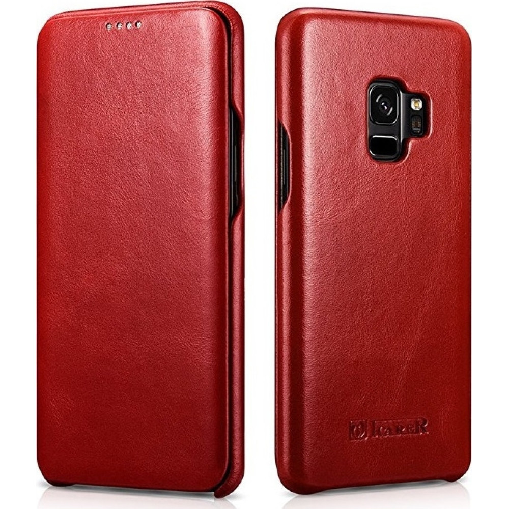 iCarer Vintage Series Curved Edge - Δερμάτινη Θήκη Samsung Galaxy S9 - Red (RS99201-RD)