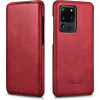 iCarer Vintage Series Curved Edge - Δερμάτινη Θήκη Samsung Galaxy S20 Ultra - Red (RS992008-RD)